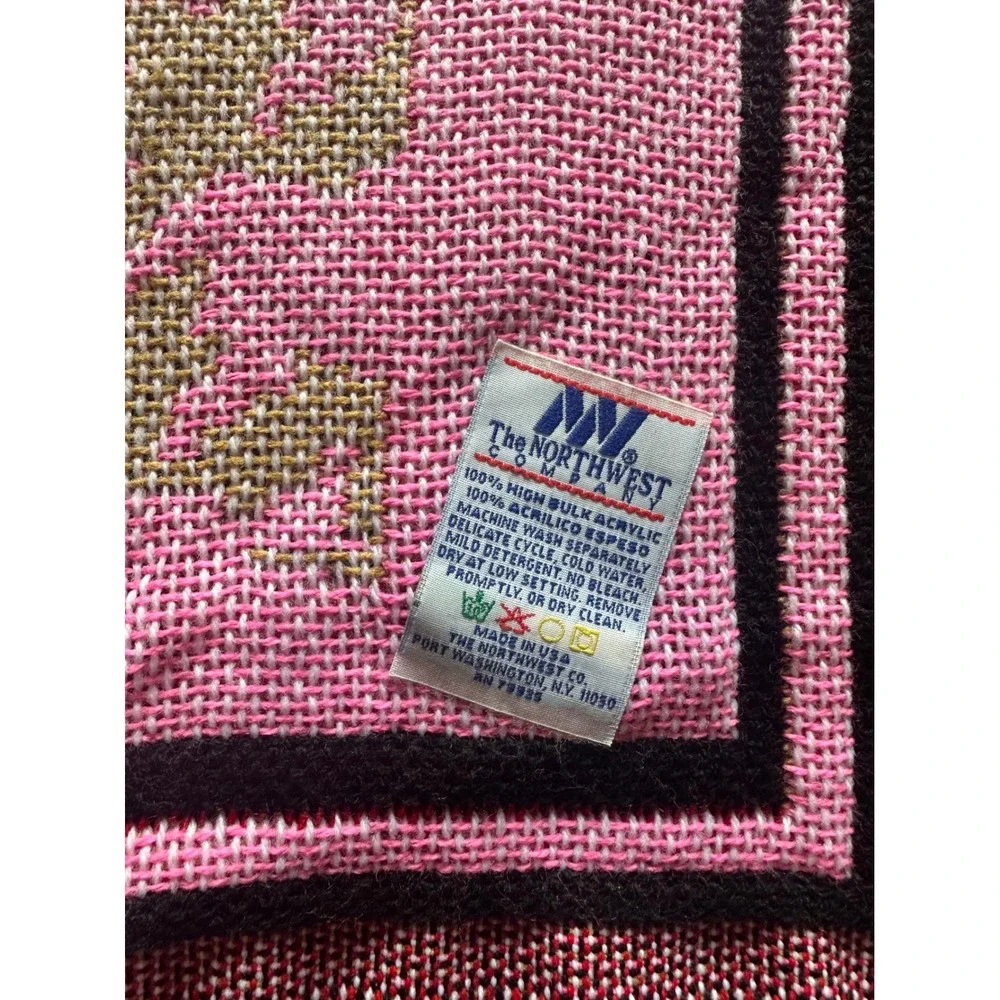 Vintage Barbie Woven Tapestry Throw Blanket Pink Black Cat The Northwest Company